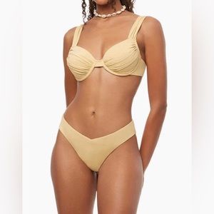 WeWoreWhat gold Delilah XS bikini bottom (Ruched Claudia top 4 sale separately)